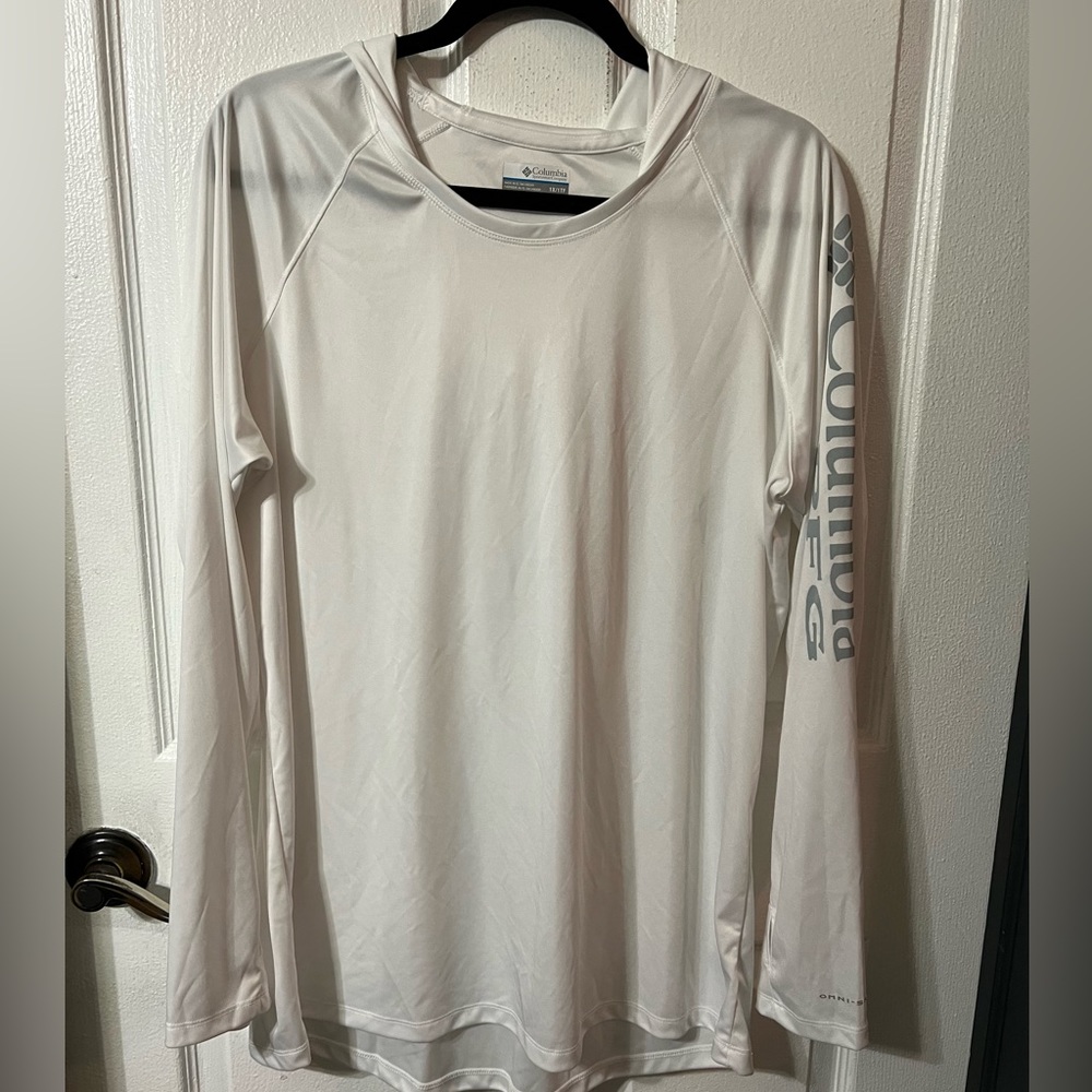 Columbia PFG White Fishing Hoodie Wonens Plus 1X